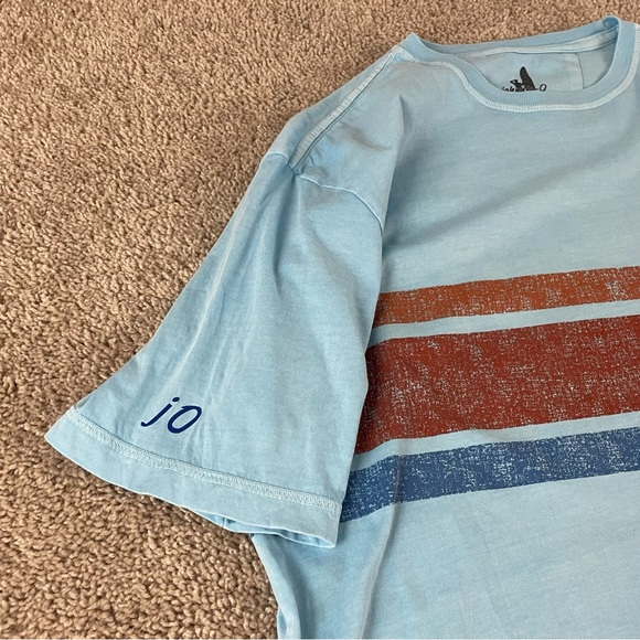 Johnnie-O Shirt Medium Striped Crew Neck Pocket Tee Surf Skater Beach Retro F160 - Picture 3 of 8